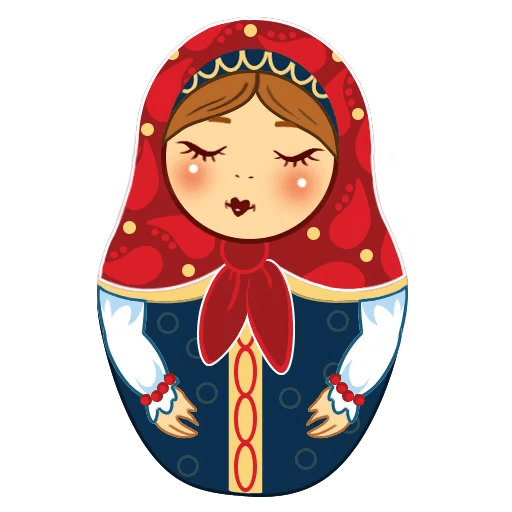 Transparent Matryoshka Doll Doll Sticker Red Christmas Ornament for Christmas
