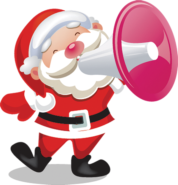 Transparent Santa Claus Talking Santa Christmas Christmas Ornament Megaphone for Christmas