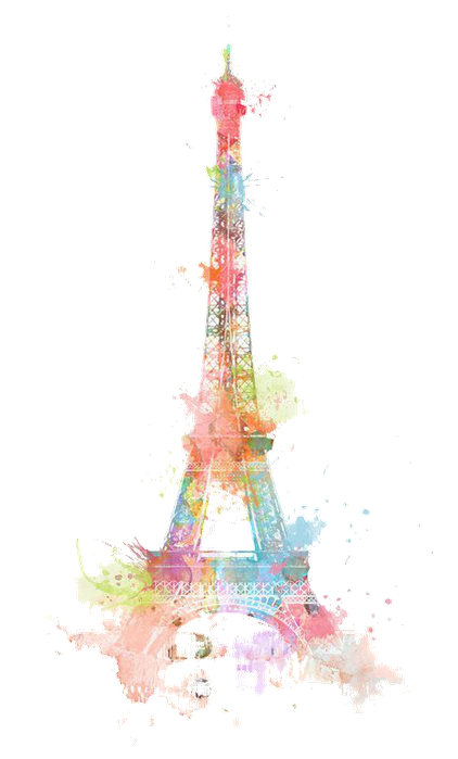 Transparent Eiffel Tower Watercolor Painting Painting Christmas Tree Tree for Christmas