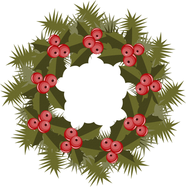 Transparent Wreath Christmas Floral Design Fir Pine Family for Christmas