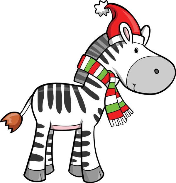 Transparent Christmas Zebra Christmas And Holiday Season Line Art Pony for Christmas