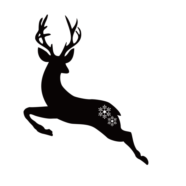 Transparent Deer Christmas Antler Silhouette for Christmas