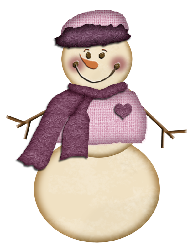 Transparent Snowman Winter Snow Purple for Christmas