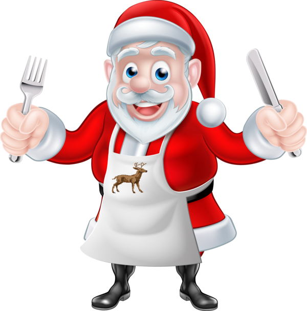 Transparent Santa Claus Chef Cooking Thumb Hand for Christmas