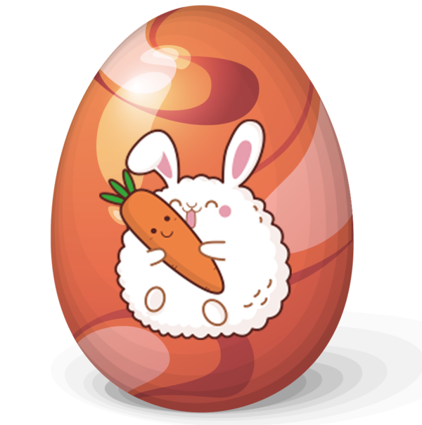 Transparent Cartoon Copywriting Easter Egg Orange for Christmas