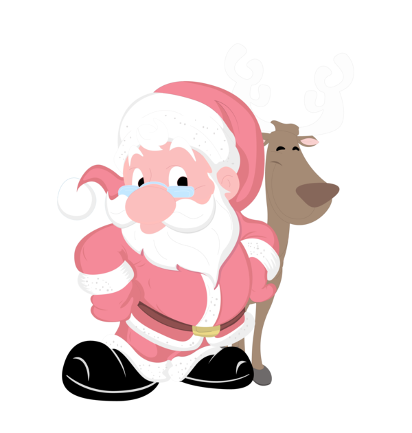 Transparent Rudolph Santa Claus Reindeer Pink Christmas for Christmas