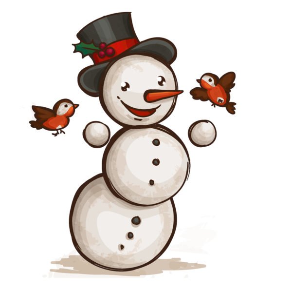 Transparent Christmas Card New Year Card Christmas Tree Snowman Food for Christmas