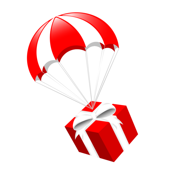 Transparent Santa Claus Parachute Gift Heart Line for Christmas