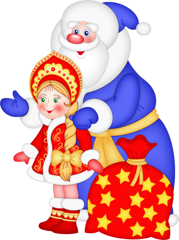 Transparent Ded Moroz Snegurochka New Year Tree Christmas Ornament Holiday for Christmas