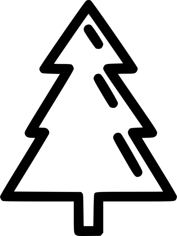 Transparent Christmas Tree Christmas Day Santa Claus Line Sign for Christmas
