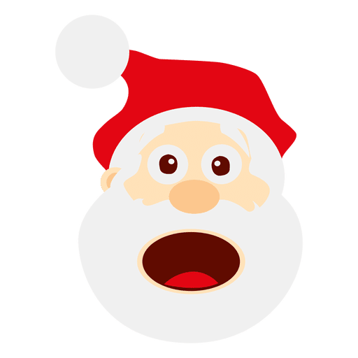 Transparent Santa Claus Smile Surprise Facial Expression for Christmas