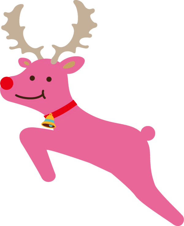 Transparent christmas Deer Pink Reindeer for Reindeer for Christmas