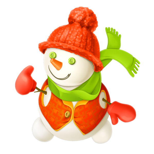 Transparent Christmas Day Snowman Orange Stuffed Toy for Christmas
