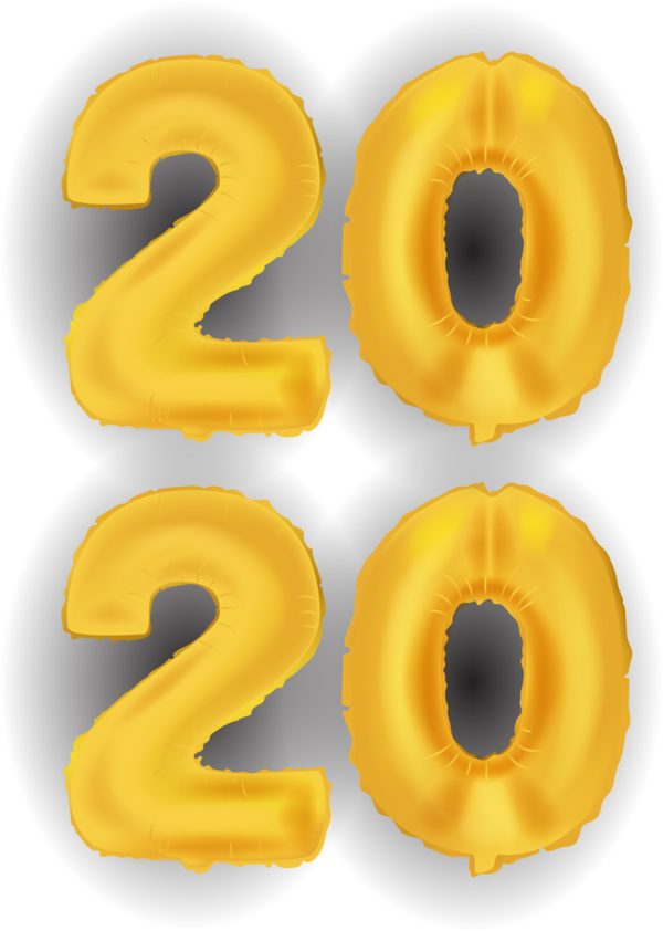 Transparent New Year 2020 Yellow Font Symbol for Happy New Year 2020 for New Year