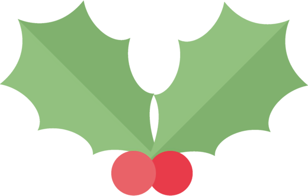 Transparent christmas Green Leaf Holly for Holly for Christmas