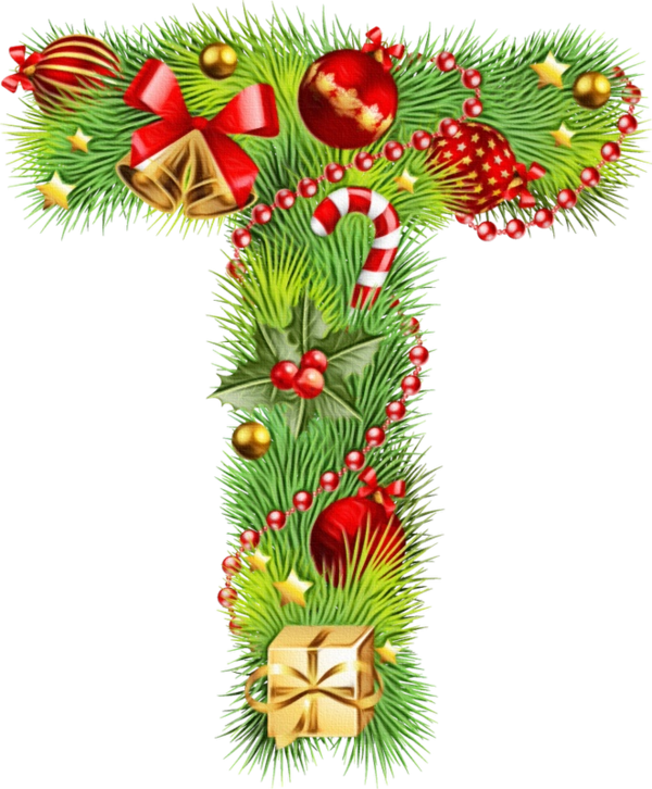 Transparent Christmas Day Novogodniy Alphabet Oregon Pine Holiday Ornament for Christmas