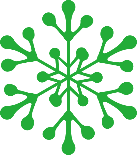 Transparent christmas Green Leaf Plant for Snowflake for Christmas