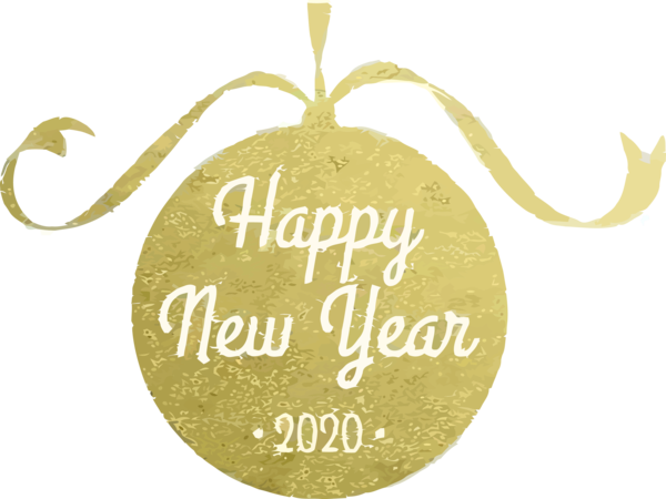 Transparent New Year 2020 Text Yellow Font for Happy New Year 2020 for New Year