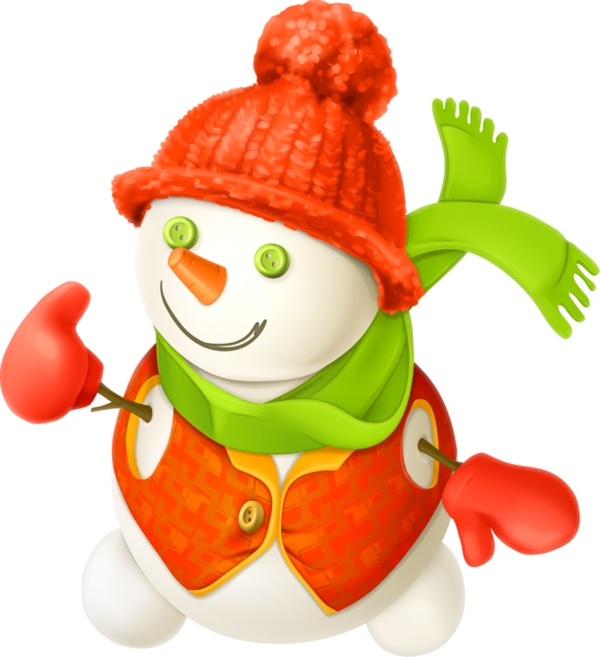 Transparent Snowman Snow Winter Orange Stuffed Toy for Christmas