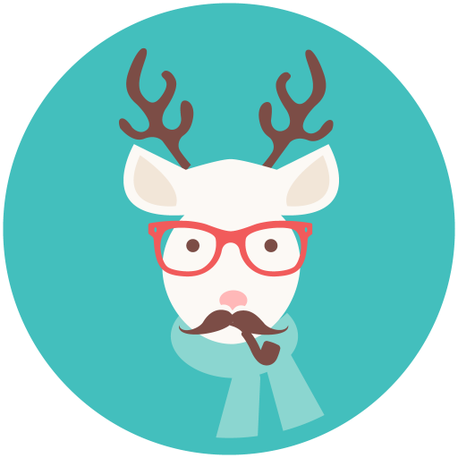 Transparent Reindeer Hipster Play Blackjack Deer for Christmas