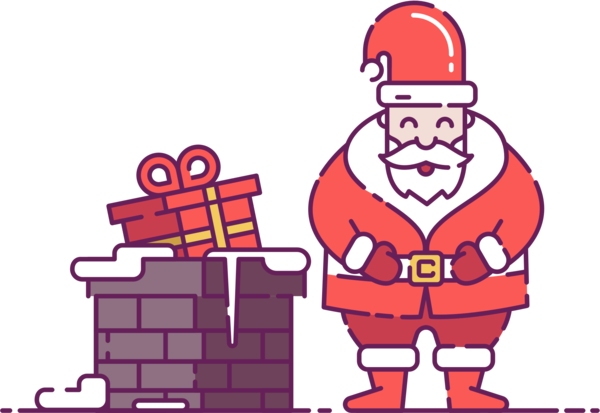 Transparent Santa Claus Christmas Day Christmas Designs Cartoon Line for Christmas