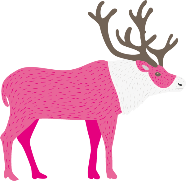 Transparent christmas Pink Reindeer Deer for Reindeer for Christmas