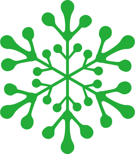 Transparent christmas Green Leaf Plant for Snowflake for Christmas