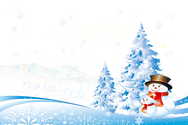 Transparent Santa Claus Christmas New Year Snowman Fir for Christmas