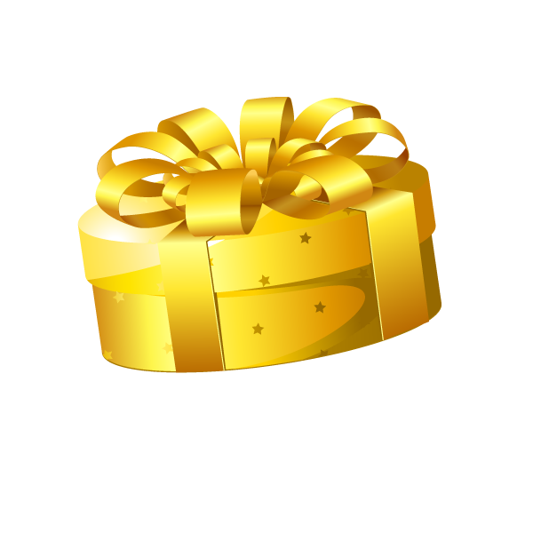 Transparent Gift Christmas Box Gold Yellow for Christmas