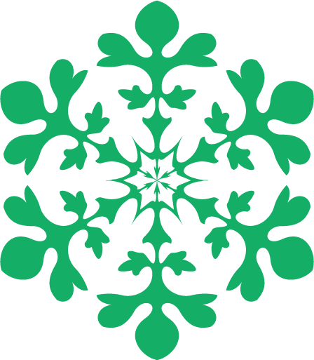 Transparent christmas Green Leaf Symmetry for Snowflake for Christmas