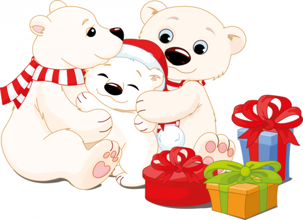Transparent christmas Cartoon Love Teddy bear for Christmas Gift for Christmas