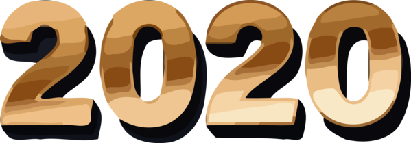 Transparent New Year 2020 Font Number Text for Happy New Year 2020 for New Year