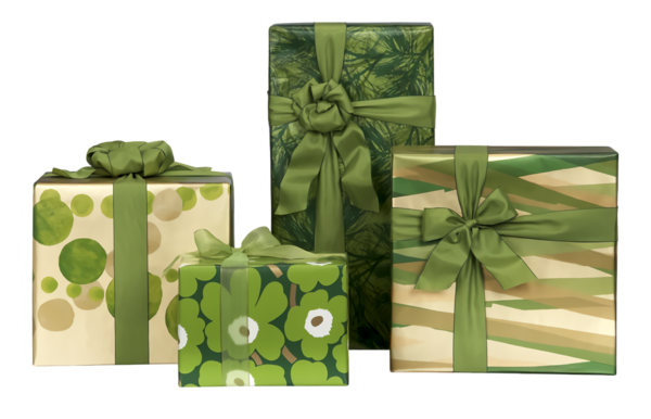 Transparent christmas Green Leaf Gift wrapping for Christmas Gift for Christmas