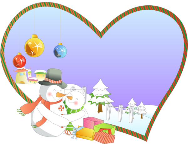 Transparent Christmas Day New Year Holiday Heart Love for Christmas