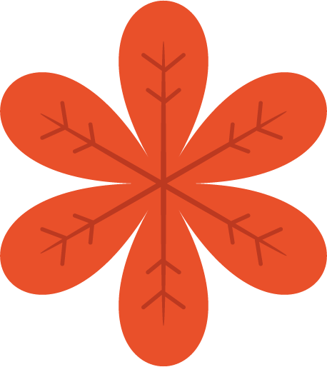 Transparent christmas Orange Leaf Symbol for Snowflake for Christmas