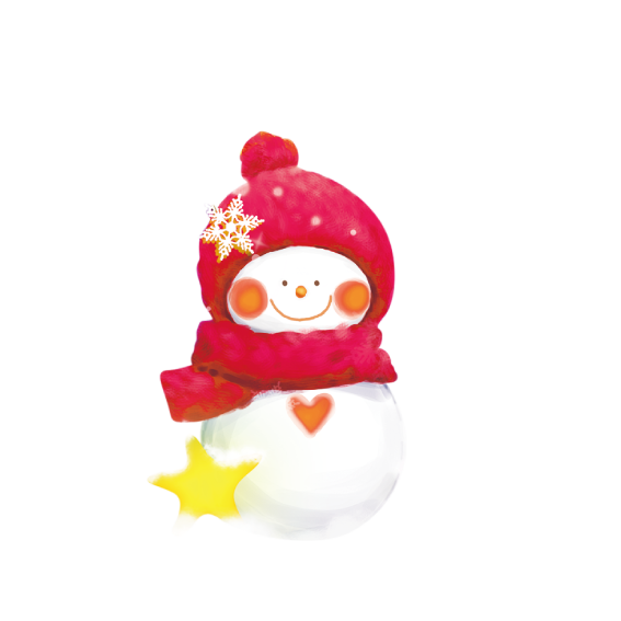 Transparent Poster Red Typeface Snowman Flightless Bird for Christmas
