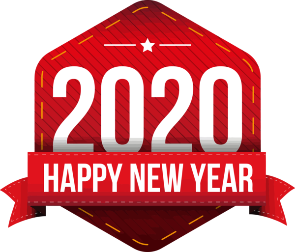 Transparent New Year 2020 Logo Font Signage for Happy New Year 2020 for New Year