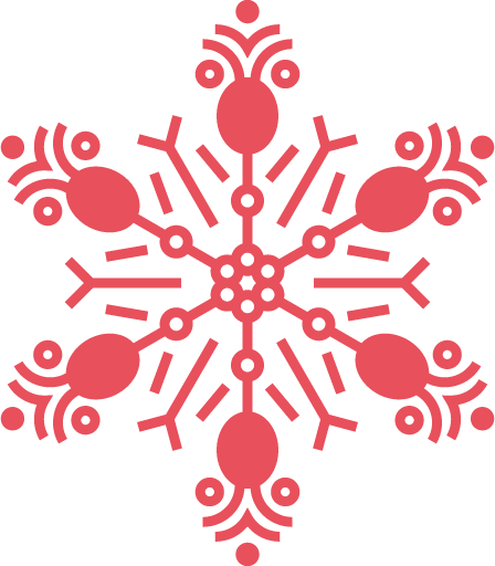 Transparent christmas Red Line Design for Snowflake for Christmas
