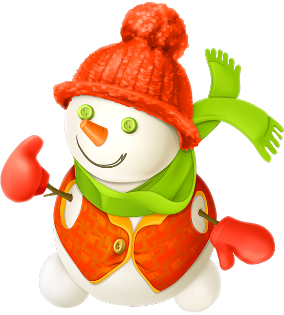 Transparent Snowman Christmas Day Orange Stuffed Toy for Christmas