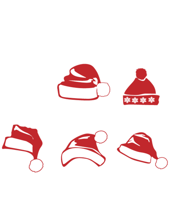 Transparent Christmas Silhouette Cartoon Headgear Logo for Christmas