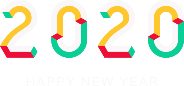 Transparent New Year 2020 Text Line Font for Happy New Year 2020 for New Year