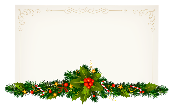 Transparent christmas Holly Plant Greeting for Christmas Border for Christmas