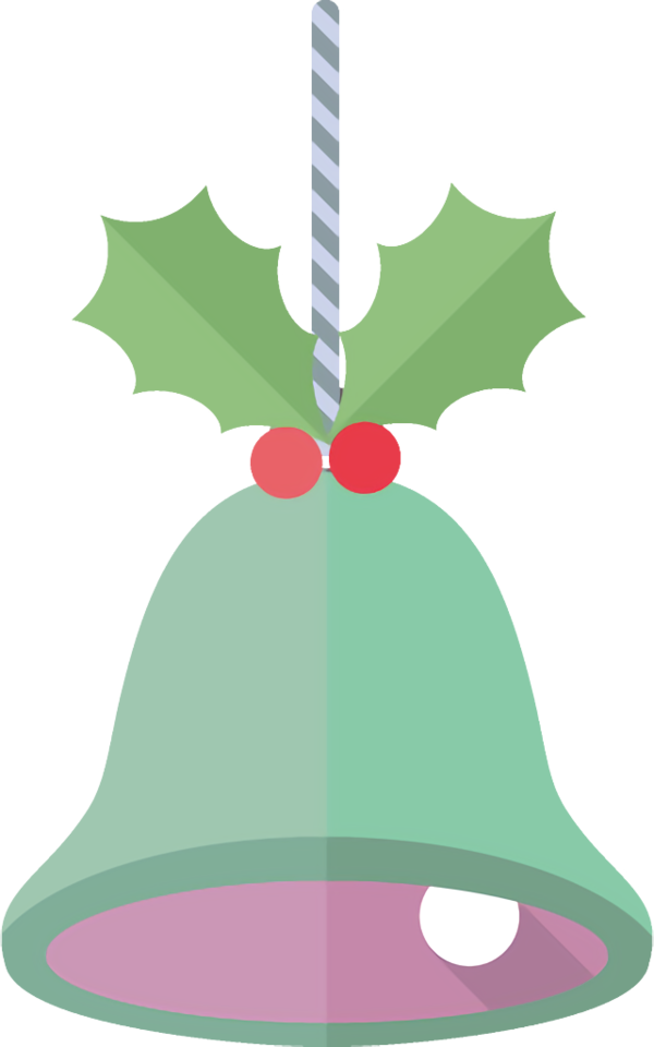 Transparent christmas Green Bell Holly for Jingle Bells for Christmas
