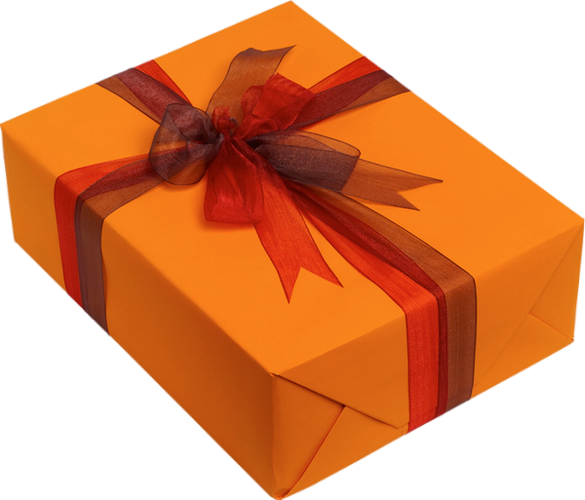 Transparent Gift Box Birthday Orange for Christmas