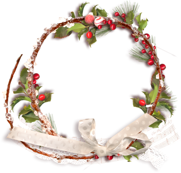 Transparent christmas Wreath Holly Christmas decoration for Christmas Border for Christmas