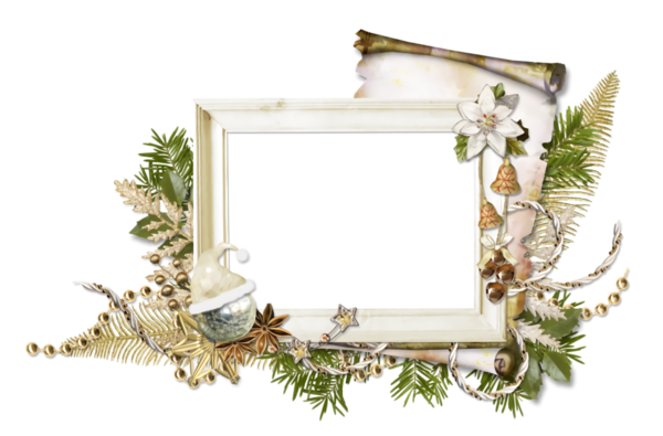 Transparent christmas Picture frame Fir Branch for Christmas Border for Christmas