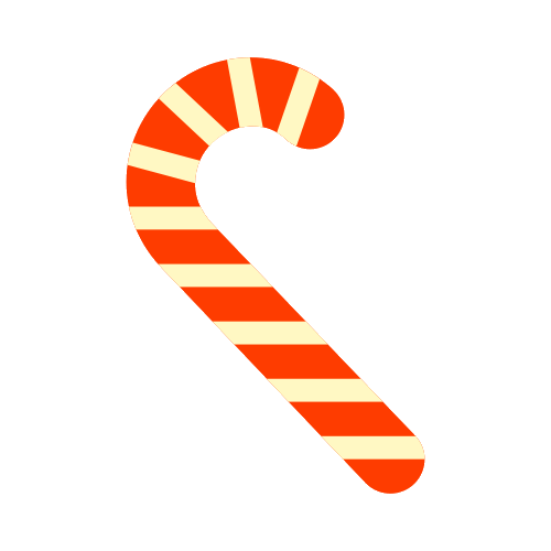 Transparent Candy Cane Polkagris Chocolate Bar Orange Line for Christmas