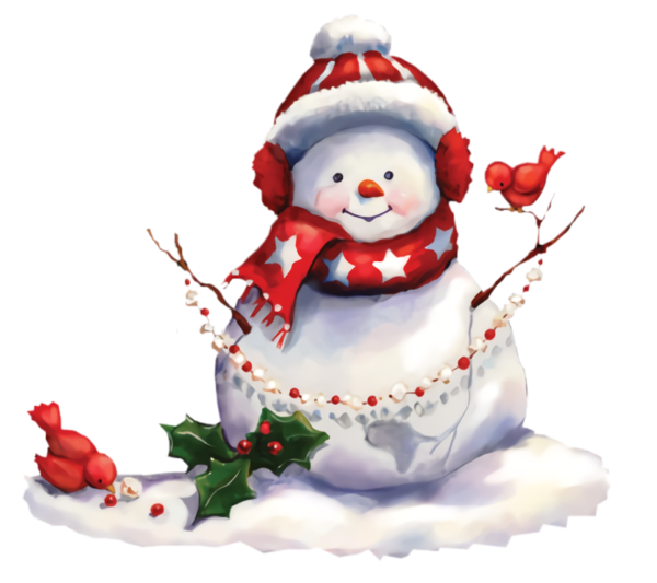 Transparent christmas Snowman Snow Holly for snowman for Christmas