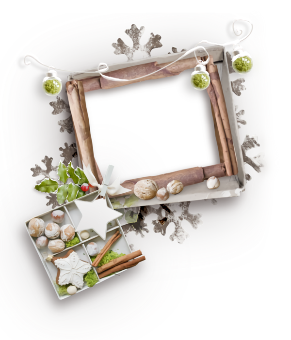 Transparent christmas Picture frame Branch Plant for Christmas Border for Christmas