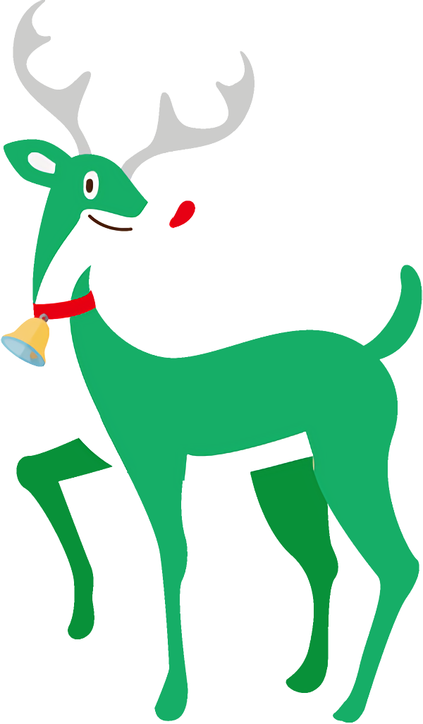 Transparent christmas Green Deer Antelope for Reindeer for Christmas